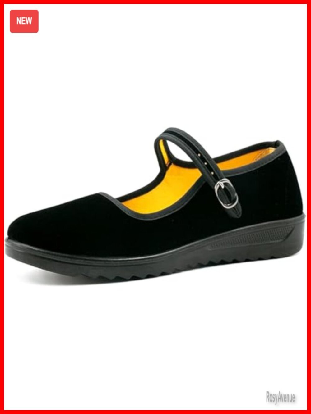 Women's Velvet Mary Jane Dance Shoes with Adjustable Buckle